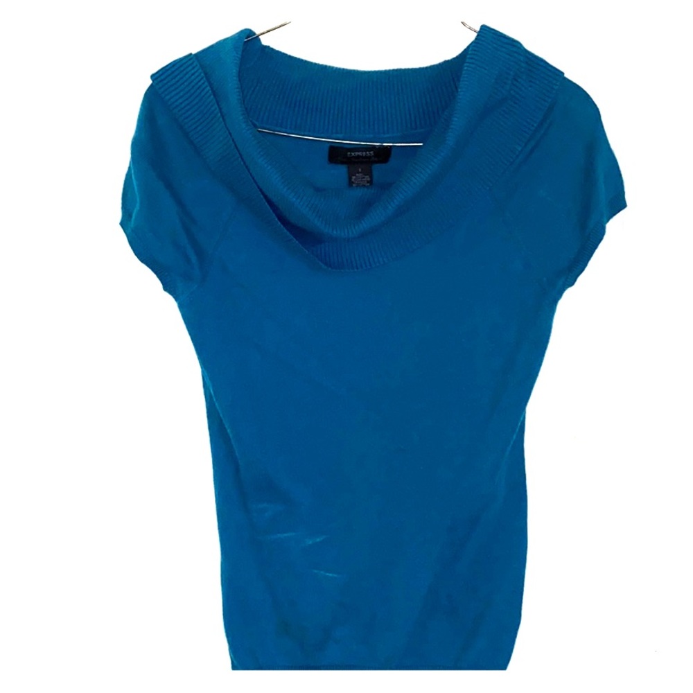 Express short sleeve sweater off shoulder cowl
